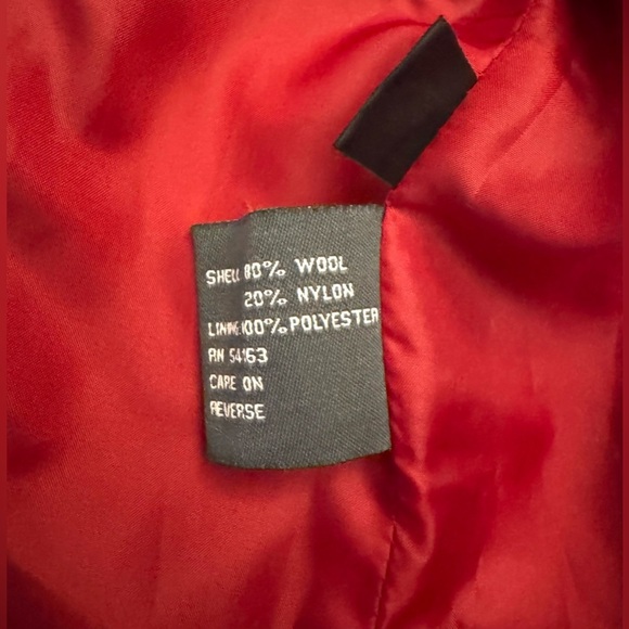 Kenneth Cole Women's Double-Breasted Wool Blend Dark Red Pea Coat Size- 2 - Picture 8 of 9